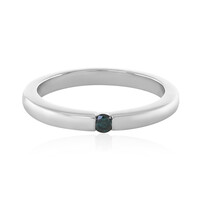 Blauer I3 Brillant-Silberring