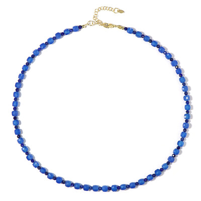 Blauer Onyx-Silberhalskette