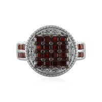 Roter Granat-Silberring