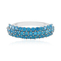 Neonblauer Apatit-Silberring