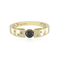 Schwarzer Brillant-Goldring