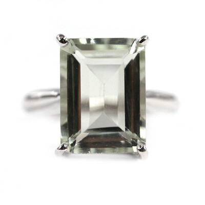 Grüner Amethyst-Silberring