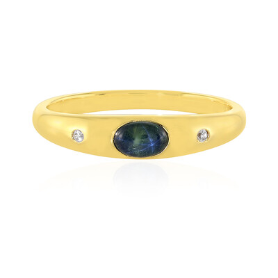 Blauer Stern-Saphir-Silberring