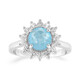 Blauer Pastell-Quarz-Silberring
