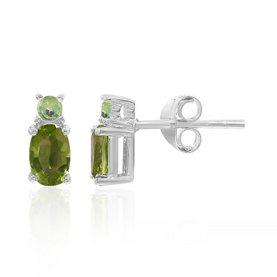 Burmesischer Peridot-Silberohrringe
