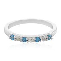 Blauer Zirkon-Silberring