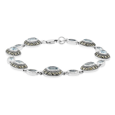 Himmelblauer Topas-Silberarmband