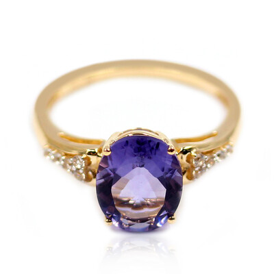 Blaubeer-Quarz-Goldring