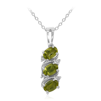 Burmesischer Peridot-Silberhalskette