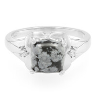 Schneeflocken-Obsidian-Silberring