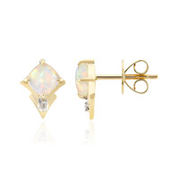 Brasilianischer Weißer Opal-Goldohrringe