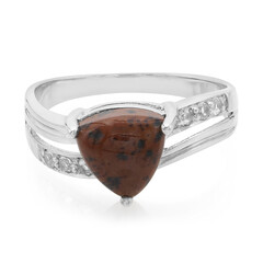 Mahagoni-Obsidian-Silberring