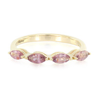 Nicht erhitzter Padparadscha-Saphir-Goldring