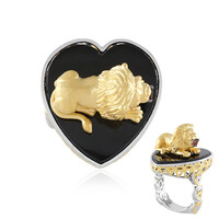 Schwarzer Onyx-Silberring (Gems en Vogue)