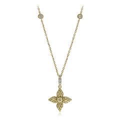Gelber SI2 Brillant-Goldhalskette (CIRARI)
