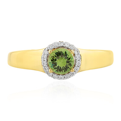 Russischer Demantoid-Silberring