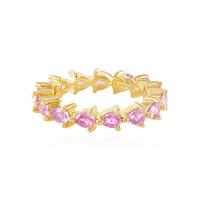 Pinkfarbener Saphir-Silberring