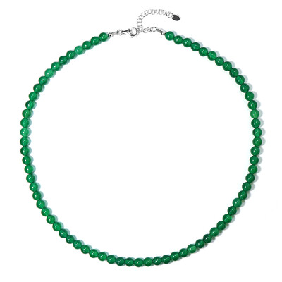 Grüner Onyx-Silberhalskette