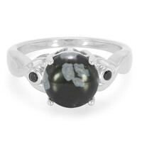 Schneeflocken-Obsidian-Silberring