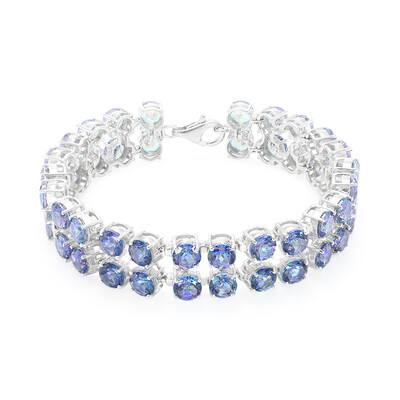 Blauer Mystik-Topas-Silberarmband