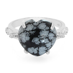 Schneeflocken-Obsidian-Silberring