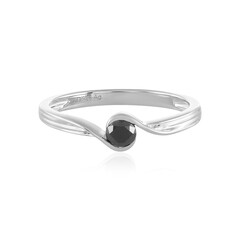 Schwarzer Diamant-Silberring