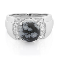 Schneeflocken-Obsidian-Silberring
