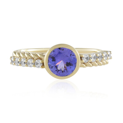 AAA-Tansanit-Goldring (de Melo)
