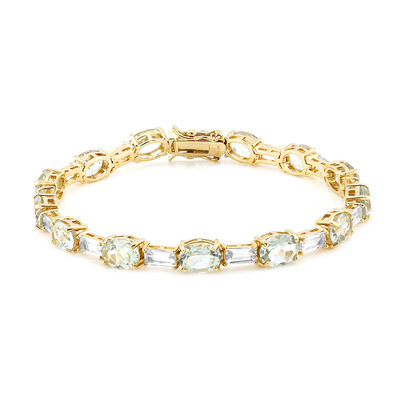 Grüner Amethyst-Silberarmband