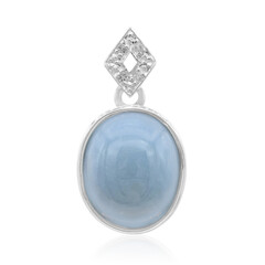 Blauer Madagaskar-Opal-Silberanhänger