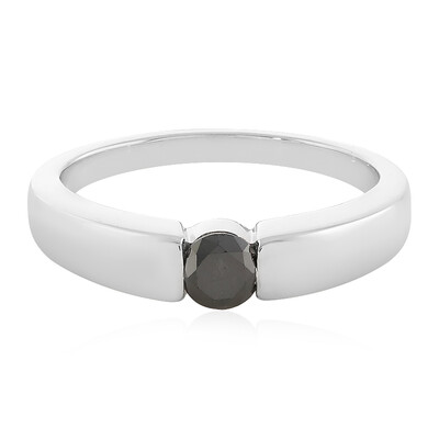 Schwarzer Diamant-Silberring