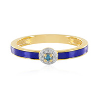 Blauer I4 Diamant-Silberring