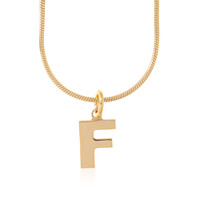 Silberhalskette- Buchstabe F