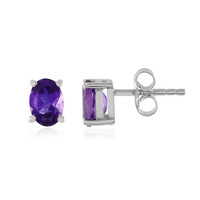 Sambia-Amethyst-Silberohrringe