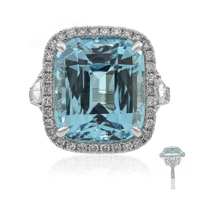 AAA-Brasilianischer Aquamarin-Goldring (AMAYANI)