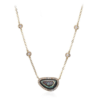 Abalone-Muschel-Silbercollier