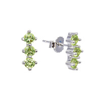 Kaschmir-Peridot-Silberohrringe