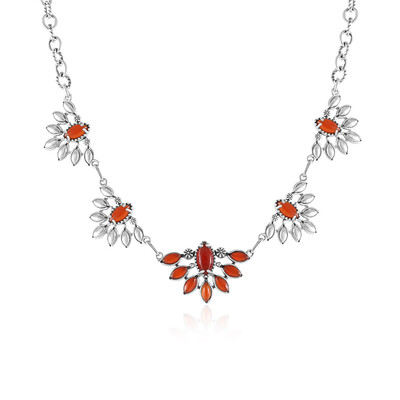 Roter Onyx-Silbercollier (Desert Chic)