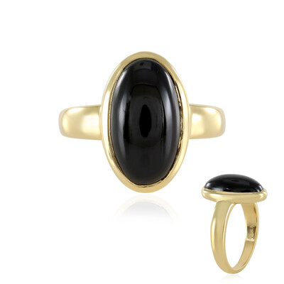 Schwarzer Onyx-Silberring