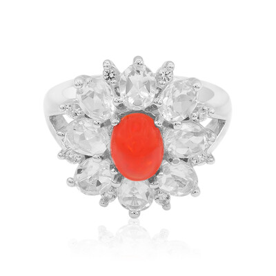 Äthiopischer Roter Opal-Silberring
