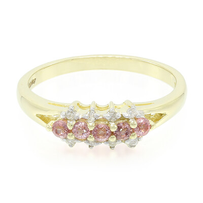 Nicht erhitzter Padparadscha-Saphir-Goldring
