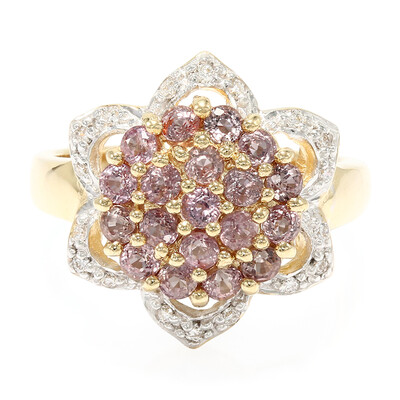 Nicht erhitzter Padparadscha-Saphir-Goldring (AMAYANI)