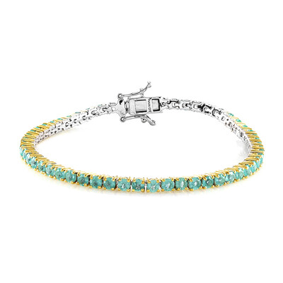 Grüner Fluorapatit-Silberarmband (Gems en Vogue)