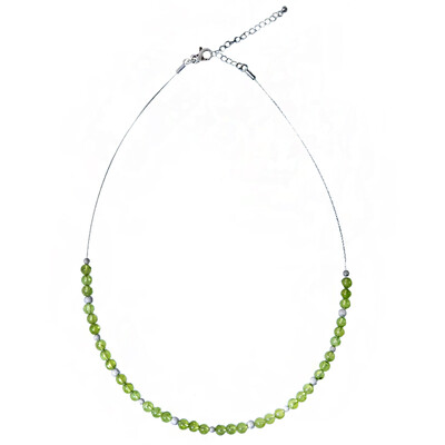 Peridot-Silberhalskette