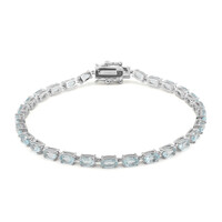 Himmelblauer Topas-Silberarmband