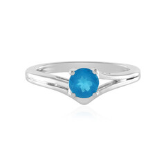 Neonblauer Apatit-Silberring