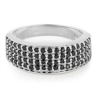 Schwarzer Spinell-Silberring