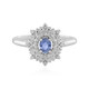 Nicht erhitzter Blauer Ceylon-Saphir-Silberring