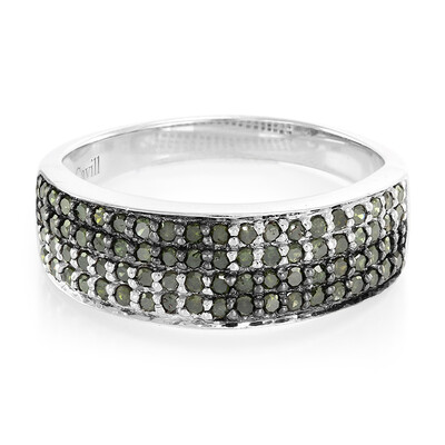 Fancy-Diamant-Silberring