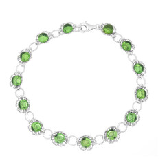 Grüner Kolumbianischer Bernstein-Silberarmband